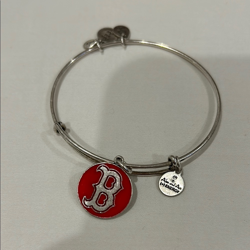 Alex and Ani Silver Bracelet with Boston Red Sox Charm